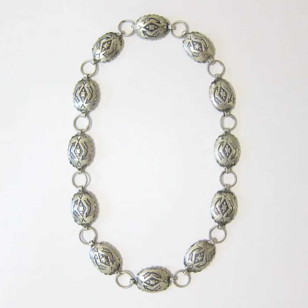 Mid Century Navajo Sterling Silver Concho Style N… - image 4