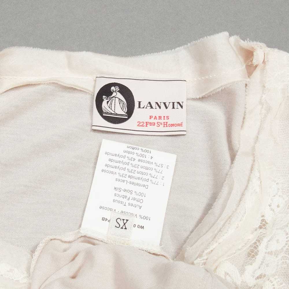 Lanvin LANVIN off white lace overlay asymmetric c… - image 9