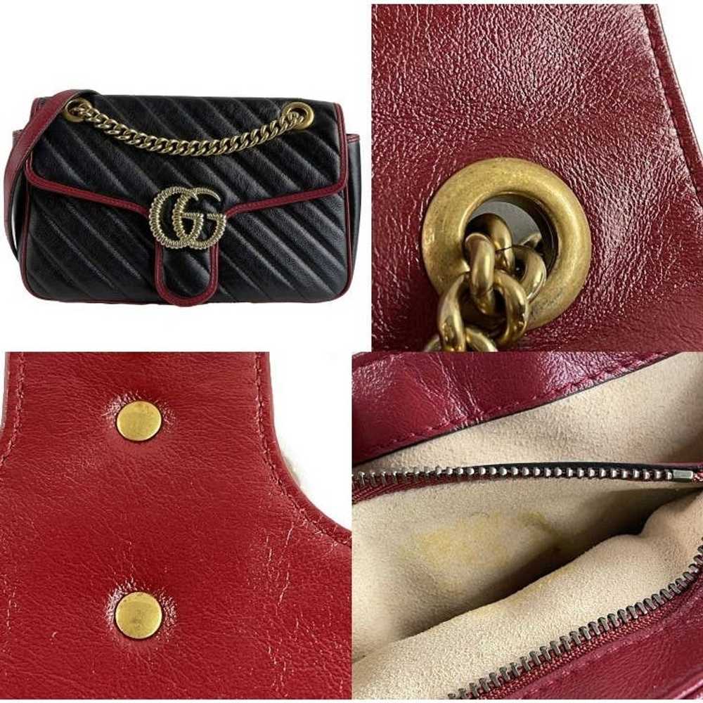 Gucci Gucci GG Marmont Flap Diagonal Quilted Leat… - image 12
