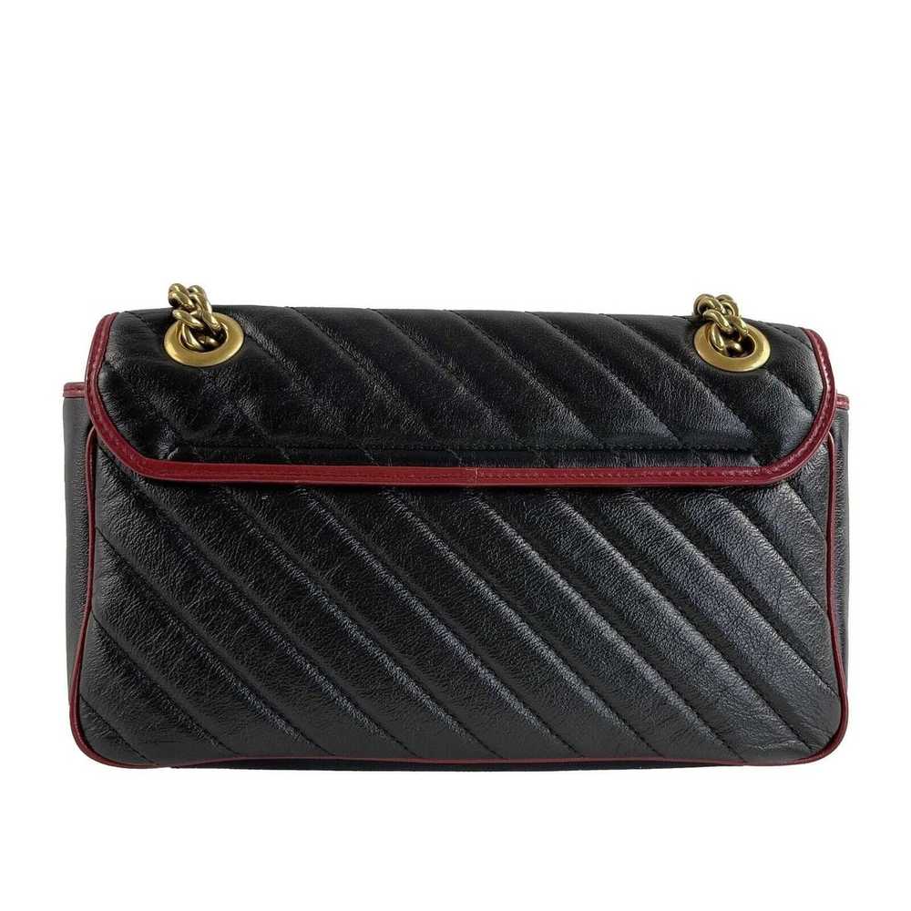 Gucci Gucci GG Marmont Flap Diagonal Quilted Leat… - image 3