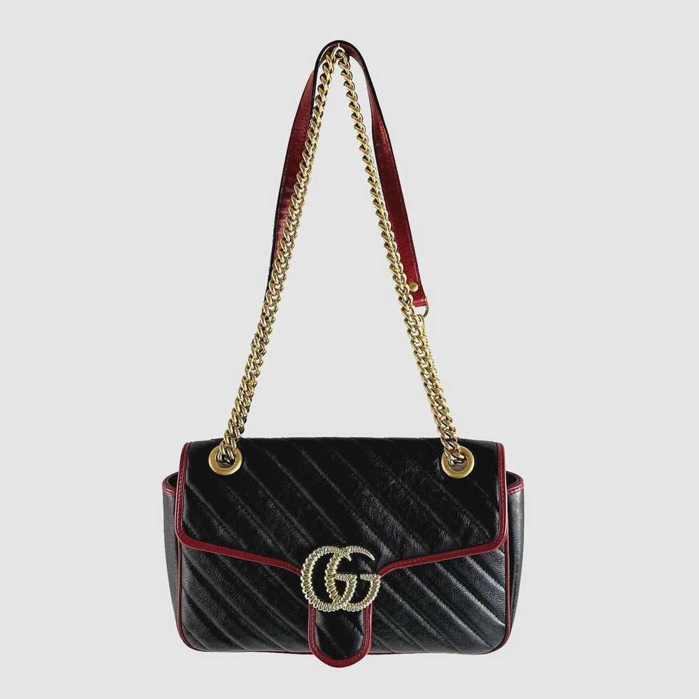 Gucci Gucci GG Marmont Flap Diagonal Quilted Leat… - image 6
