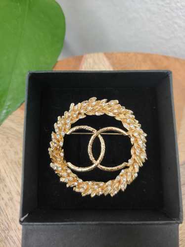 Chanel Coco Chanel Gold and Crystals Brooch