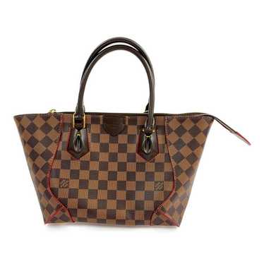 Louis Vuitton Kaisa Tote Satchel PM N51554 Damier Ebene Cerise Red Brown