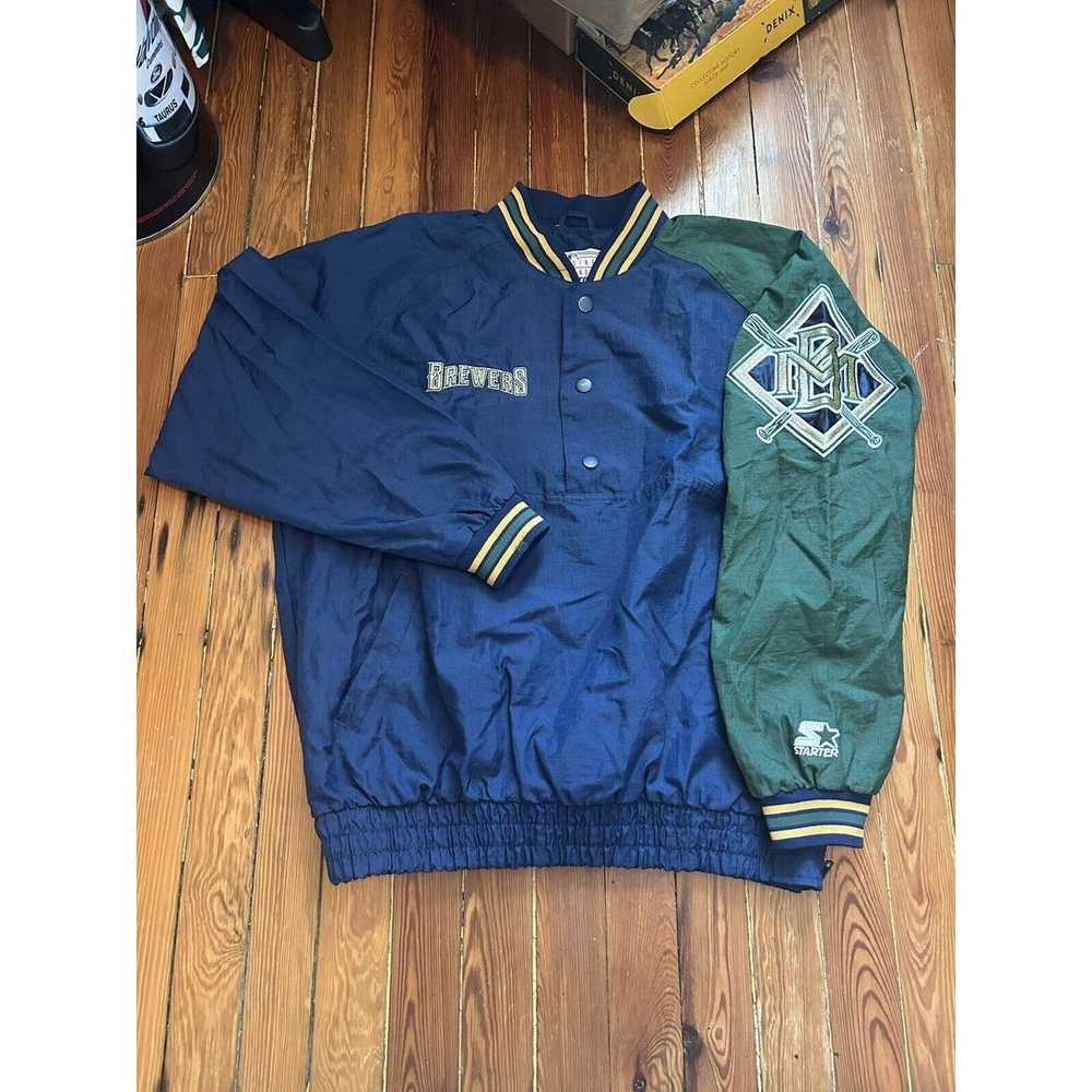 Starter Vintage 90s Milwaukee Brewers Pullover St… - image 1