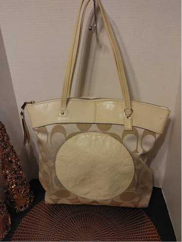 Coach Laura Signature online Sateen Tote Handbag (F18335)