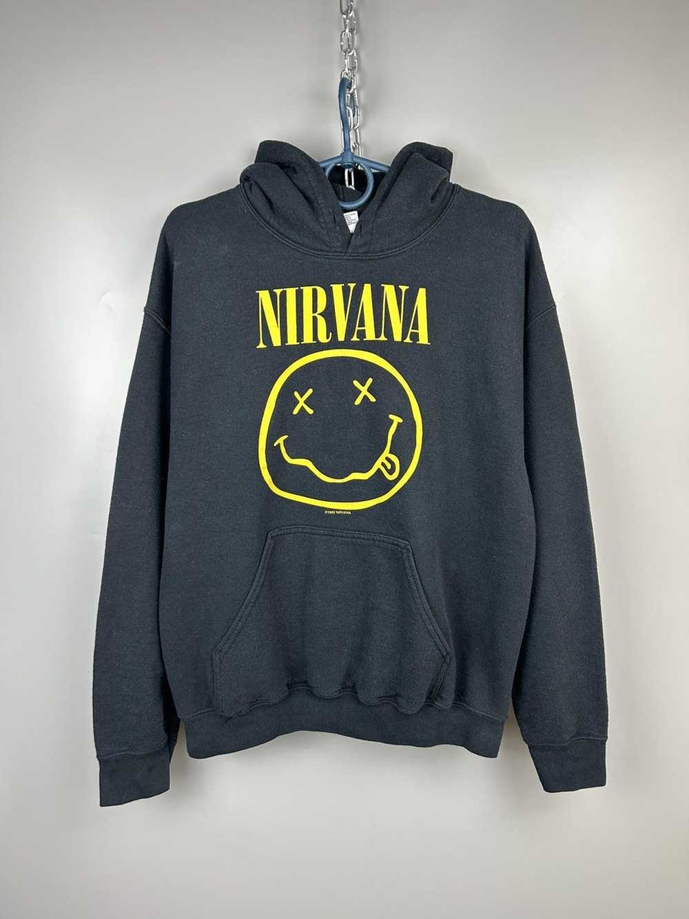 Band Tees × Nirvana × Vintage Nirvana Hoodie Smil… - image 1