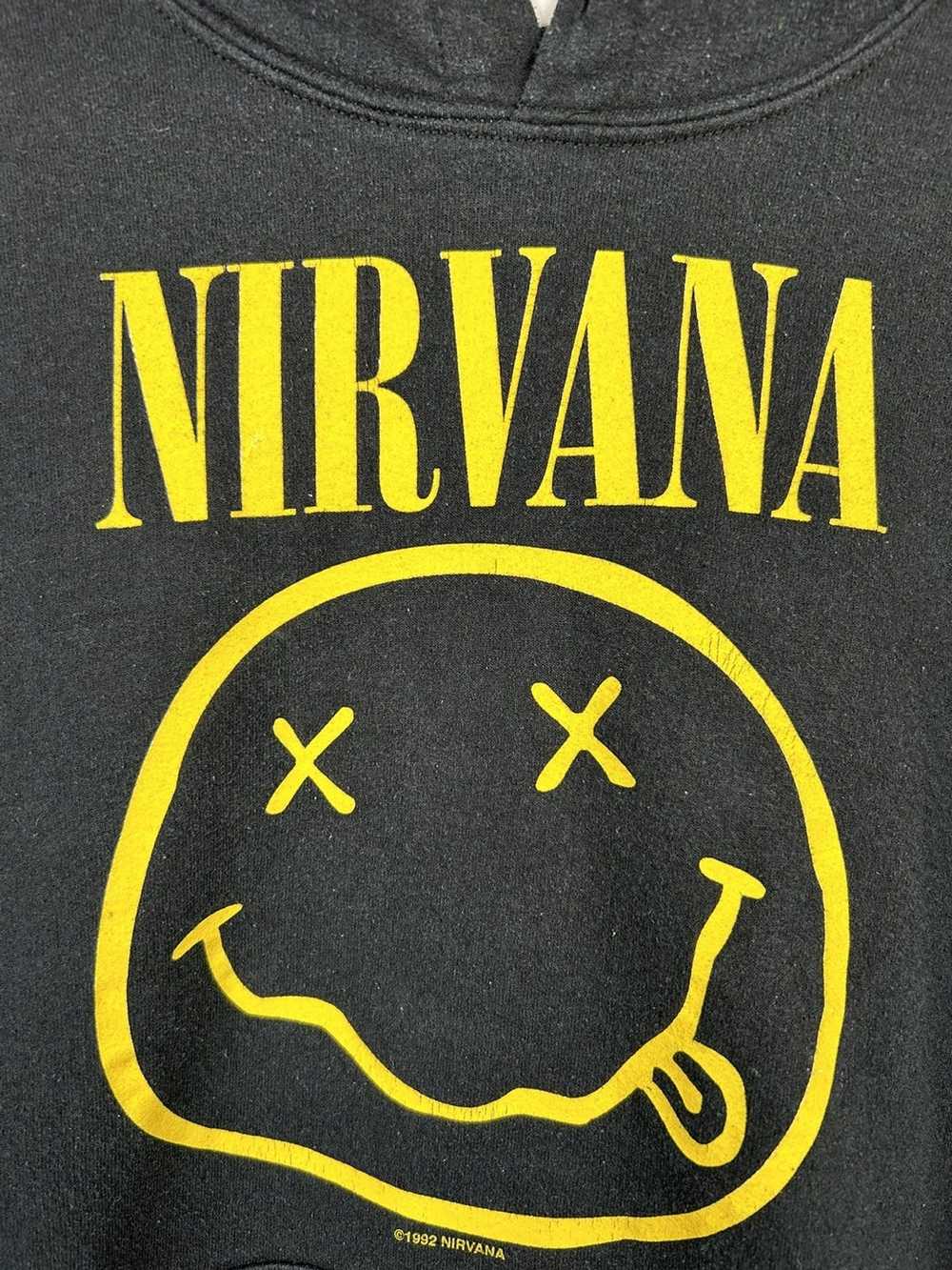 Band Tees × Nirvana × Vintage Nirvana Hoodie Smil… - image 5