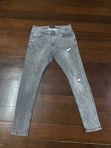 BERSHKA SKINNY FIT Men's Destructed Black Denim Jeans sz 28W X 32L | eBay