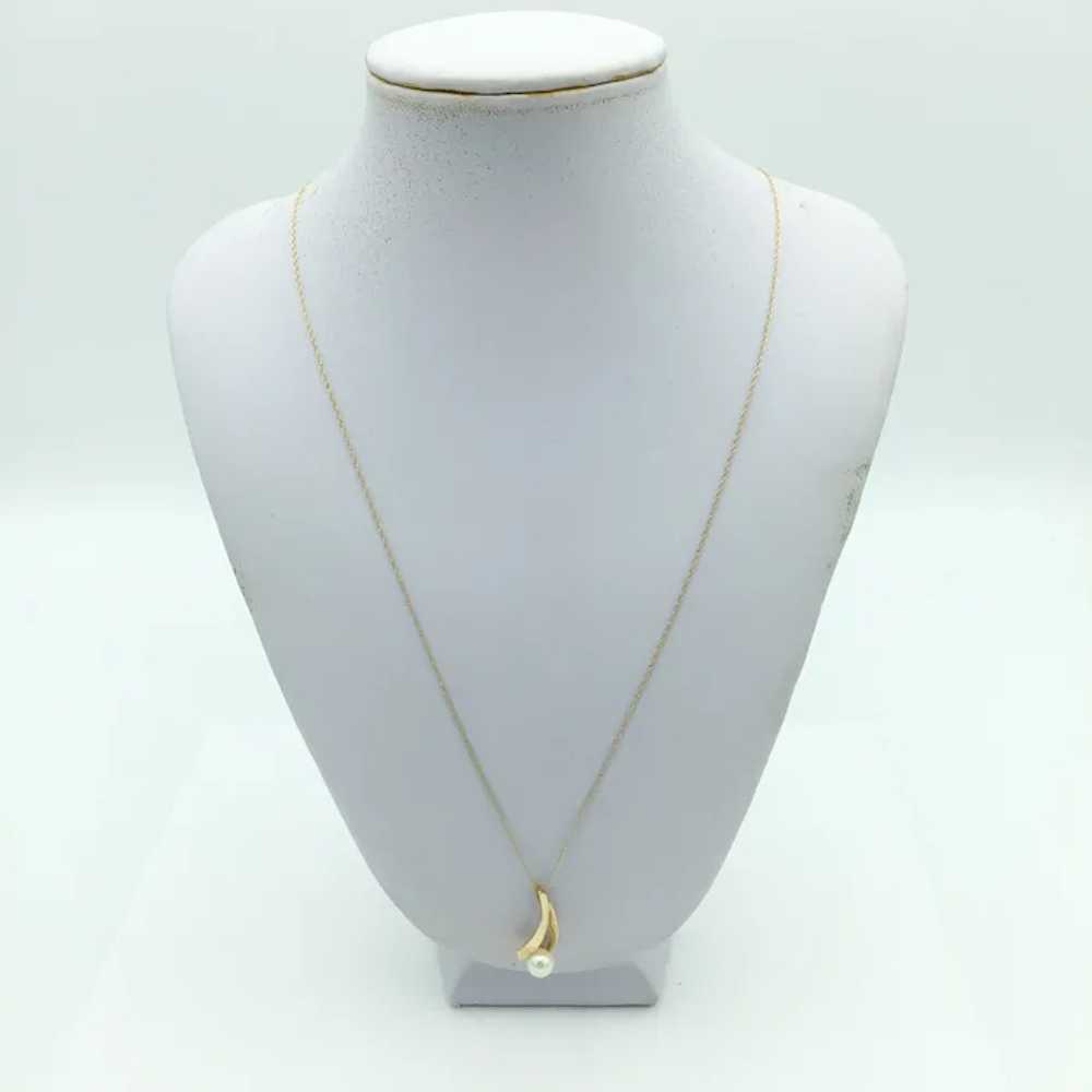 14K Pearl Pendant with Necklace - image 5