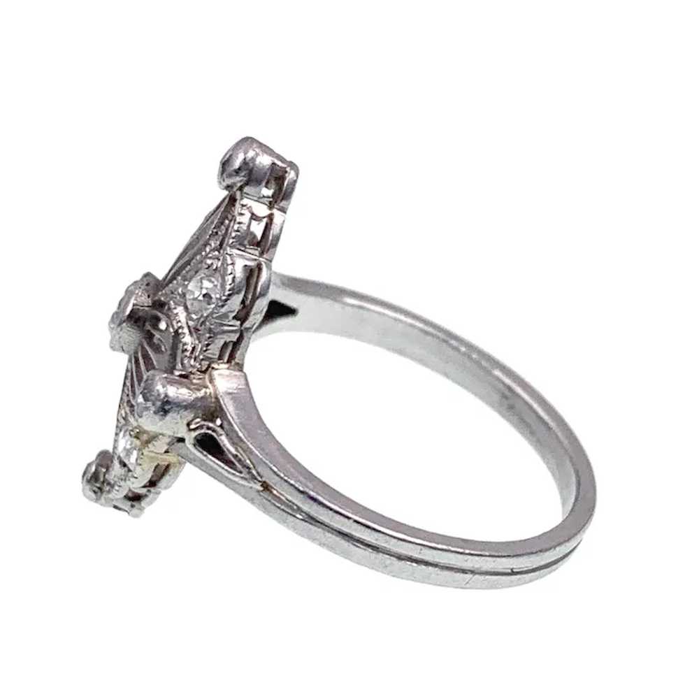 Antique Art Deco Platinum & Diamond Ring "RENNATA" - image 4
