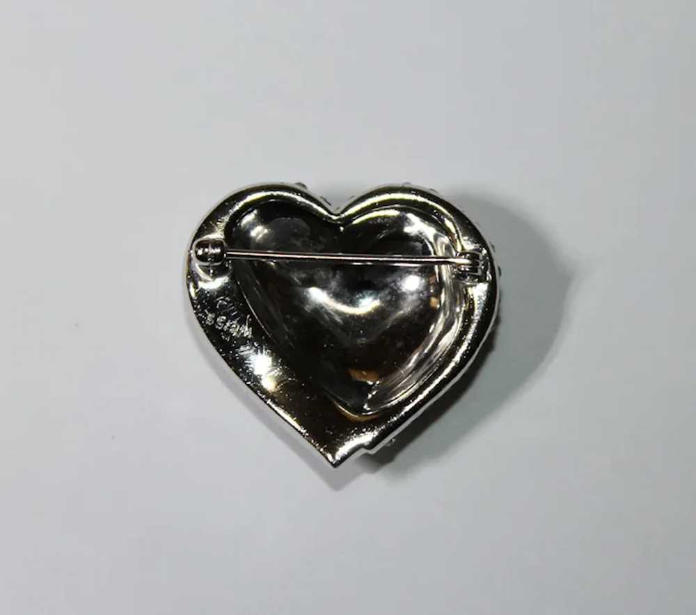 Weiss Crystal Rhinestone and Baguette Heart Brooch - image 2