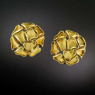 1960s Free-Form Gold Clip Earrings - image 1