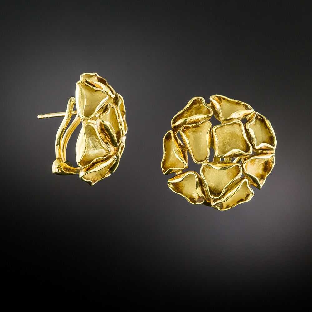 1960s Free-Form Gold Clip Earrings - image 2