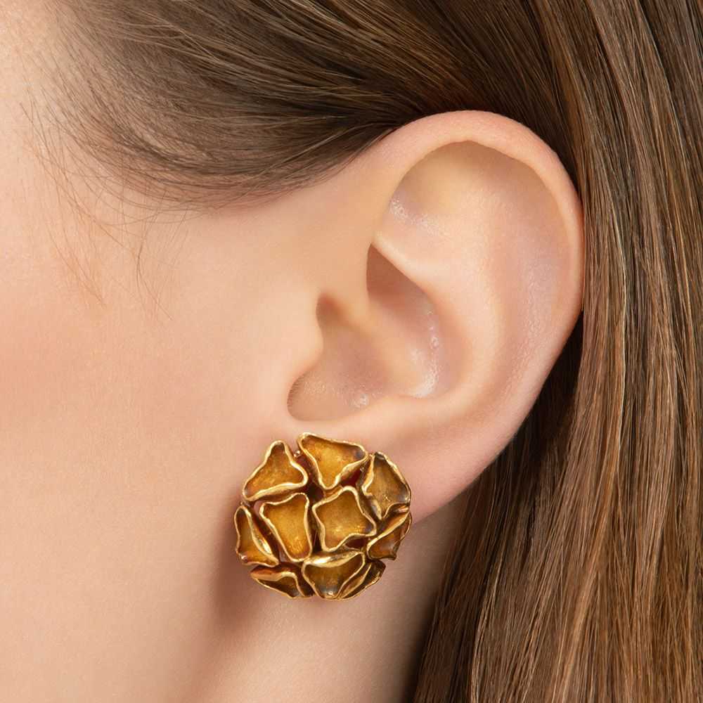 1960s Free-Form Gold Clip Earrings - image 3
