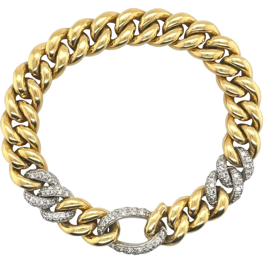 OWC 18K Yellow and White Gold Diamond Bracelet - image 1