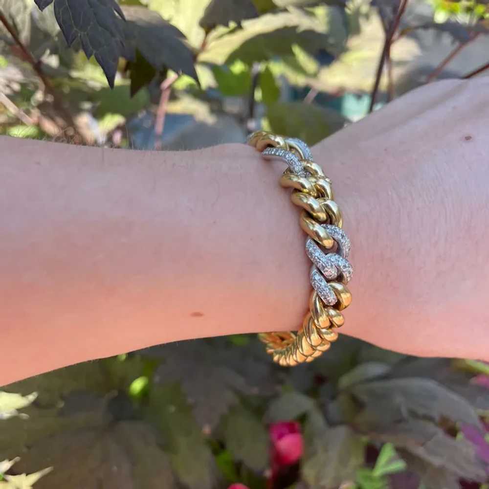 OWC 18K Yellow and White Gold Diamond Bracelet - image 4