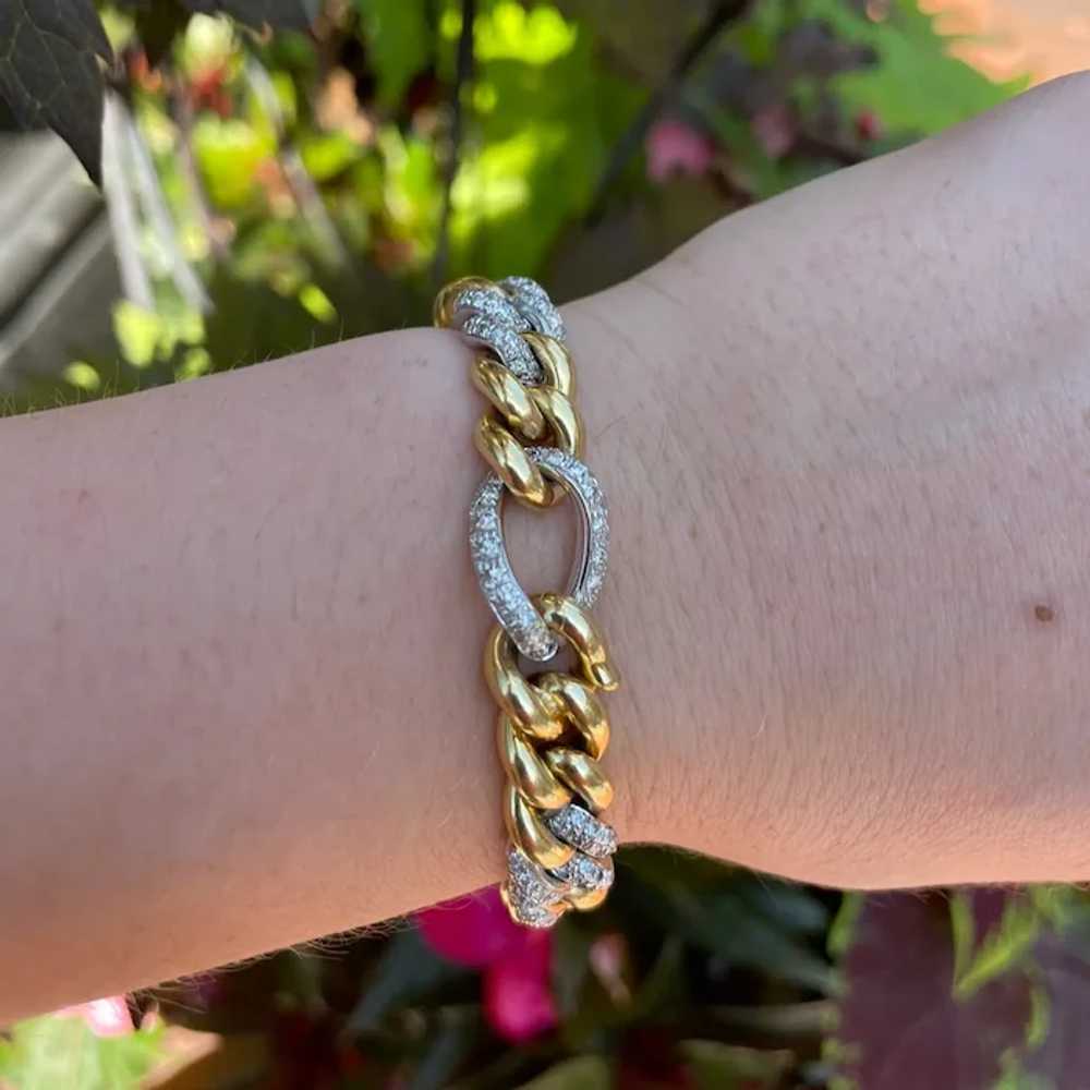 OWC 18K Yellow and White Gold Diamond Bracelet - image 5