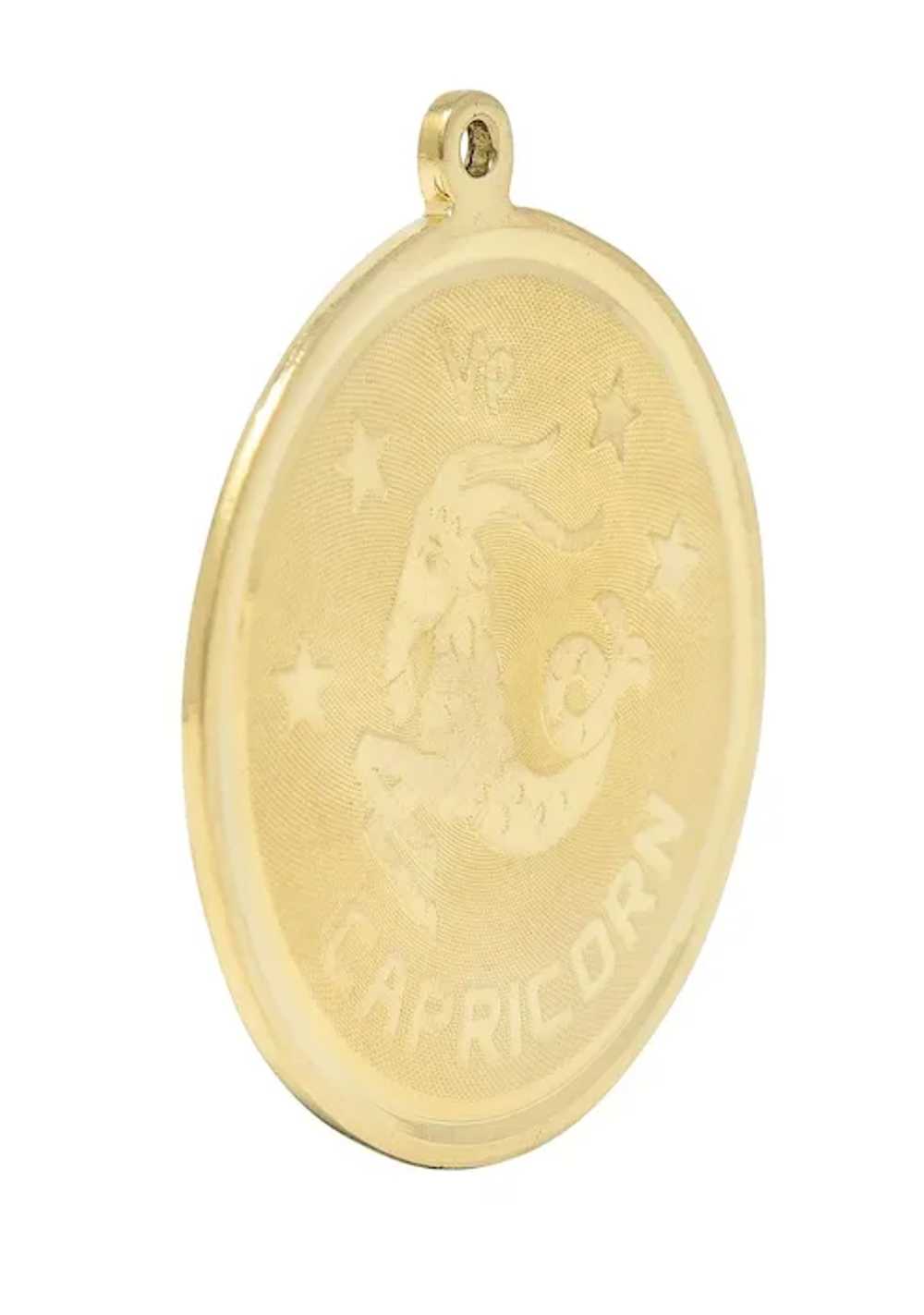 Vintage 14 Karat Yellow Gold Capricorn Zodiac Med… - image 2