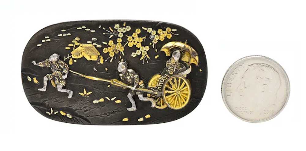Victorian Japanese 18 Karat Yellow Gold Silver Sh… - image 9