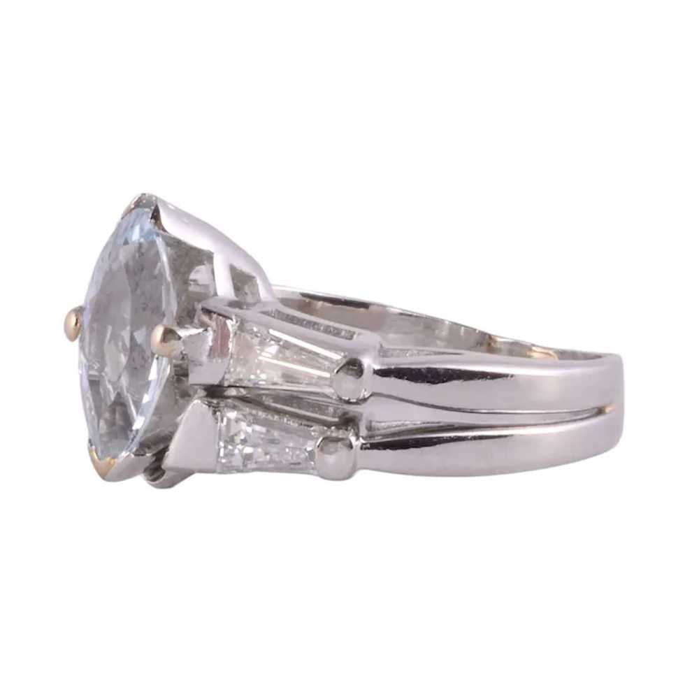 Aquamarine Diamond Platinum Wedding Set - image 2