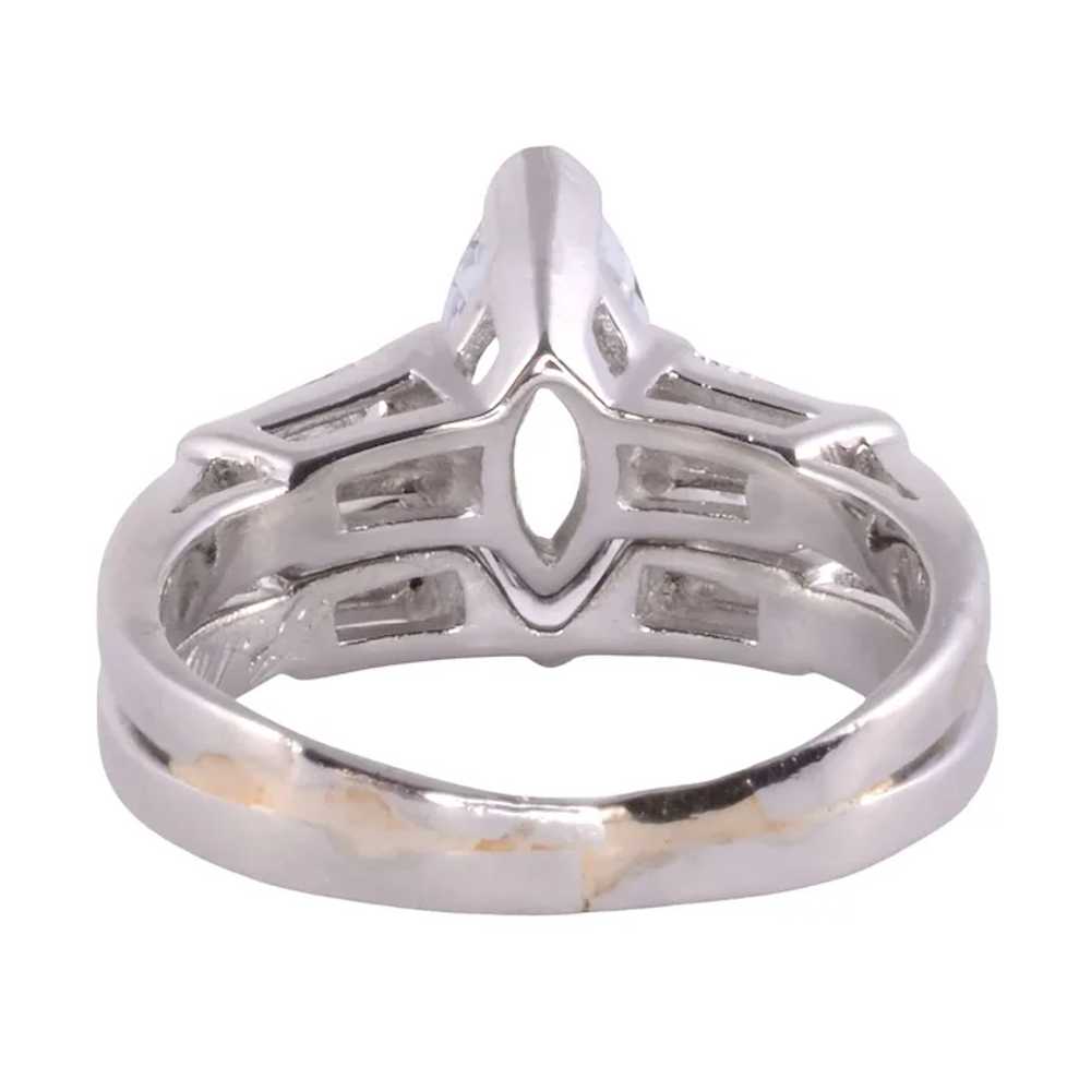Aquamarine Diamond Platinum Wedding Set - image 3