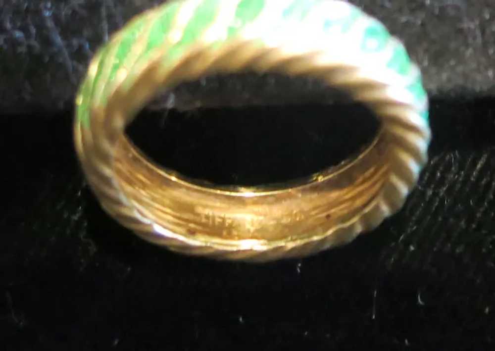 Tiffany & Co. 18k Gold and Enamel Ring - image 5