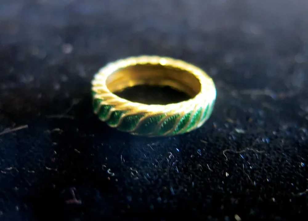 Tiffany & Co. 18k Gold and Enamel Ring - image 7