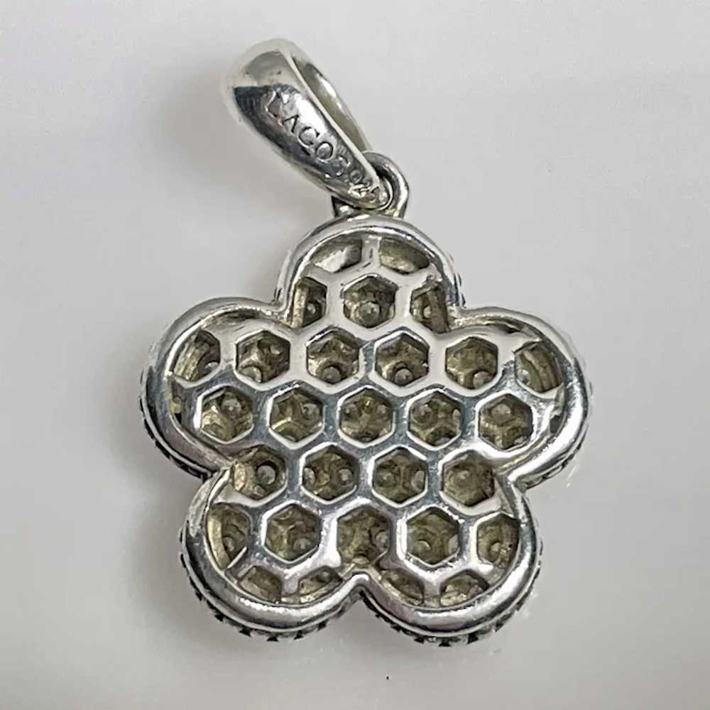 Lagos Sterling Silver and Pave Diamond Flower Pen… - image 2