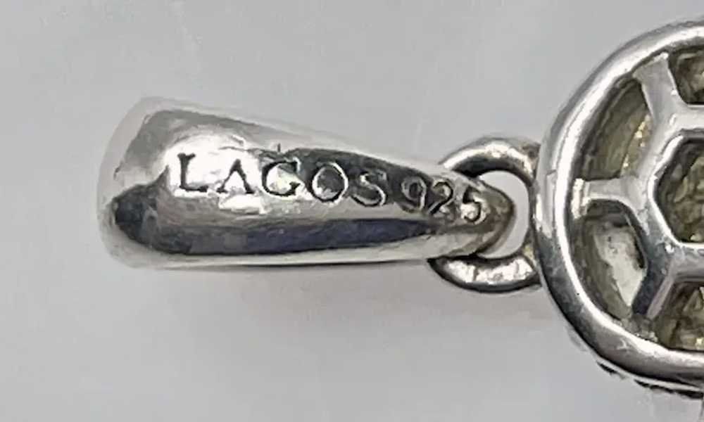 Lagos Sterling Silver and Pave Diamond Flower Pen… - image 3