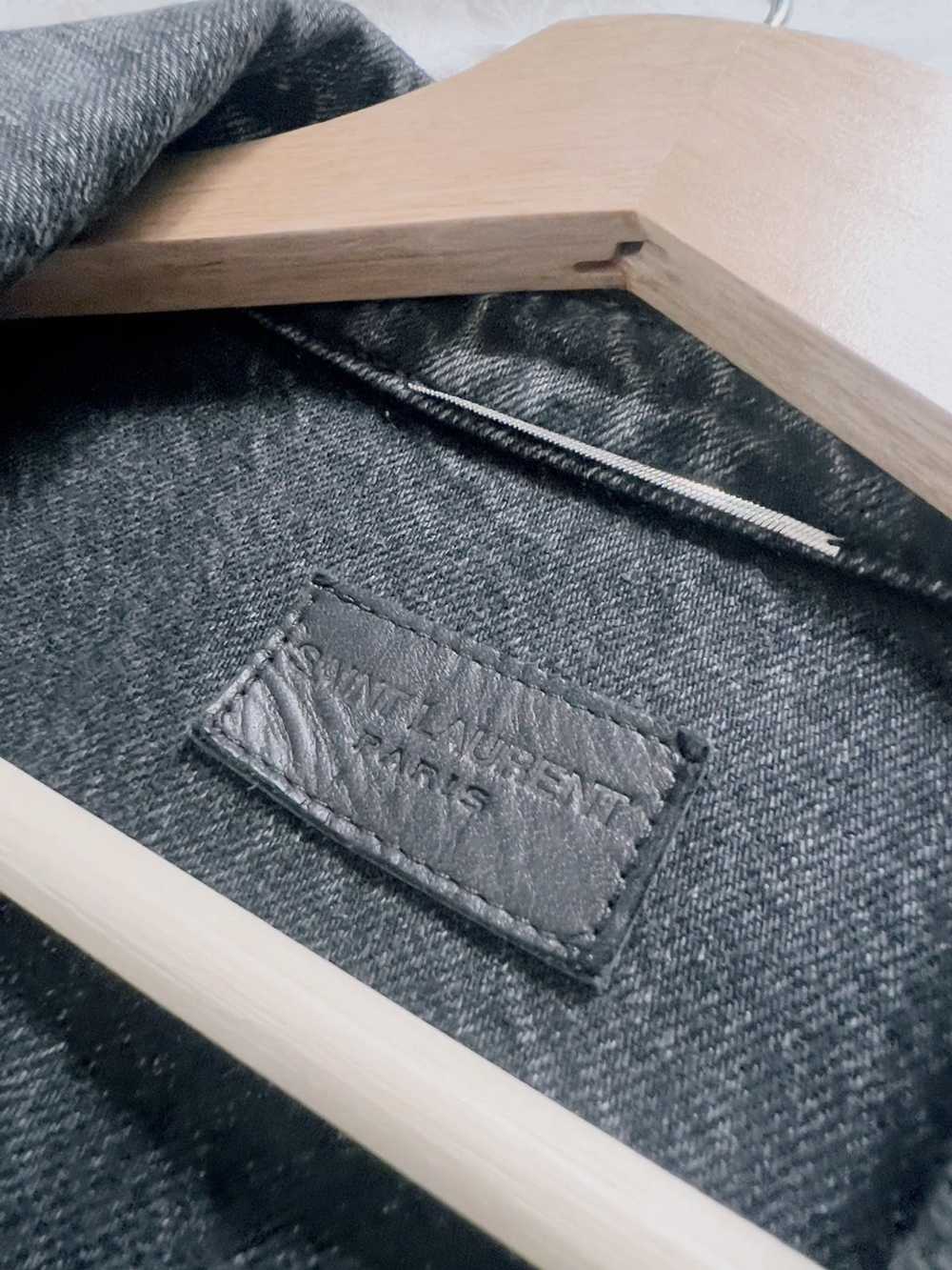 Yves Saint Laurent YSL Black Denim Jacket Waiting… - image 4