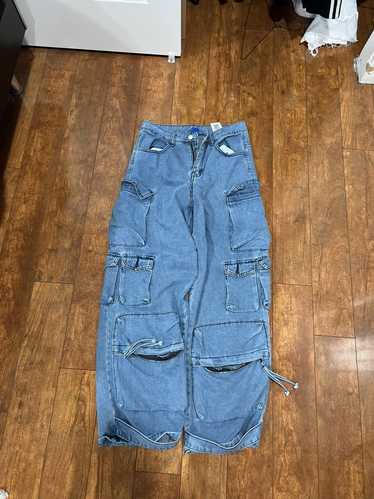 Streetwear × Vintage Wide leg carpenter pants y2k