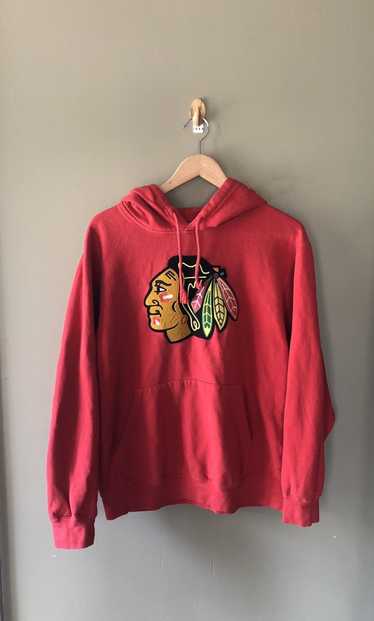 OLD TIME HOCKEY Chicago Blackhawks lace up hoodie sweatshirt MEDIUM nhl 00s  y2k