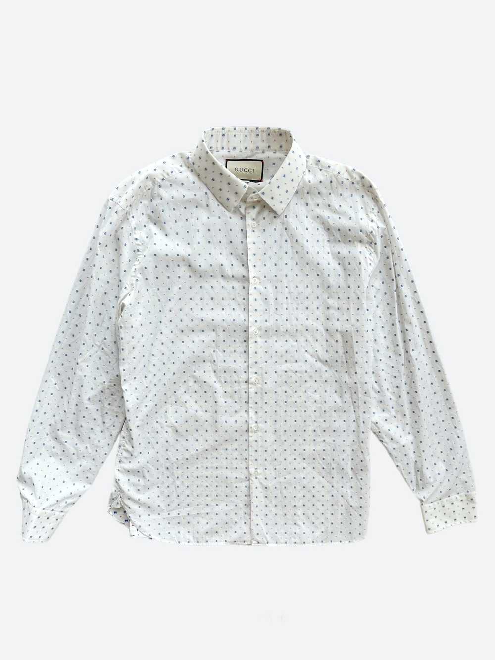 Gucci Gucci White G Logo Button Up Shirt - image 1