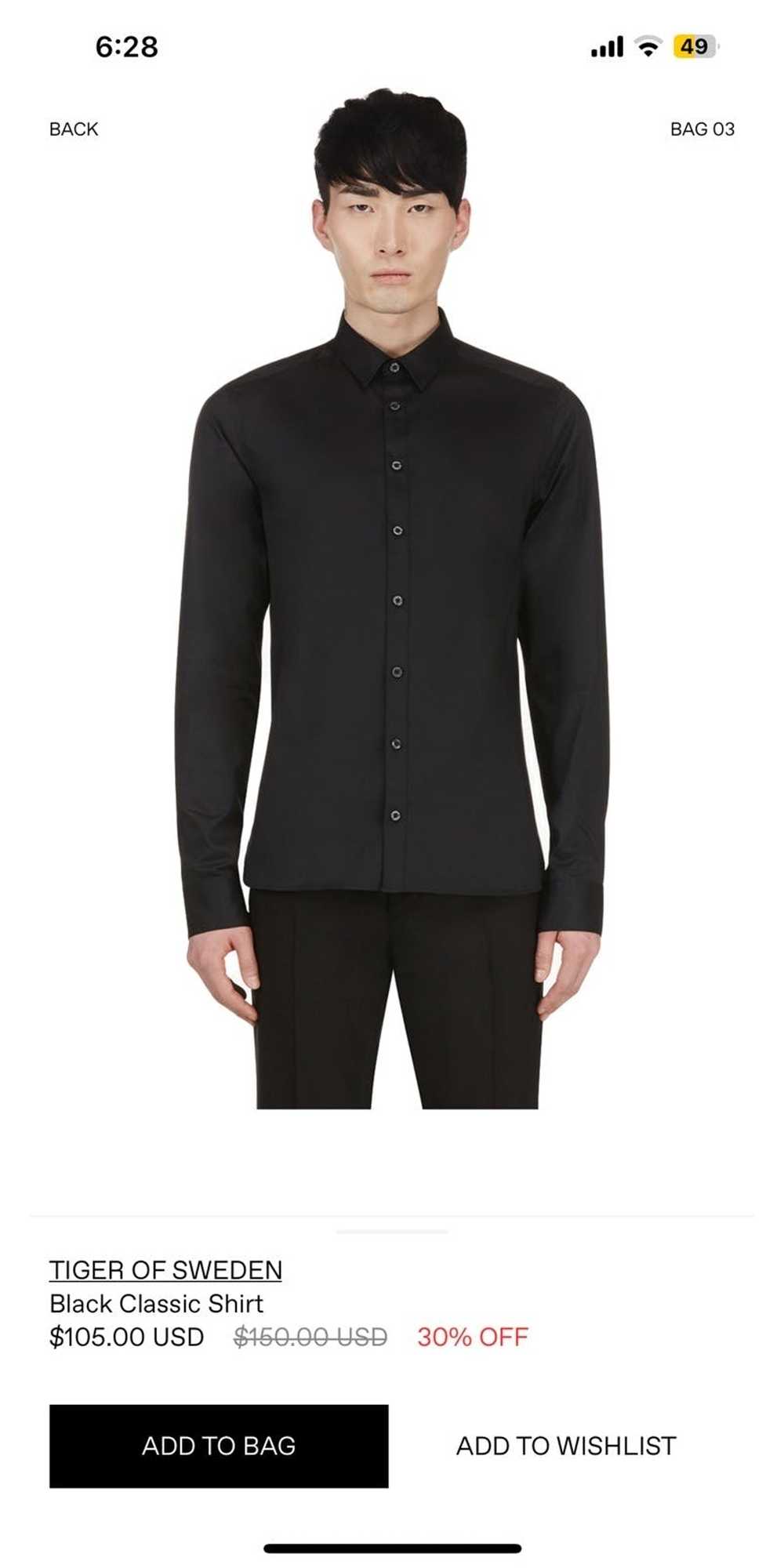 Tiger Of Sweden Black Classic Button Up Shirt - image 1