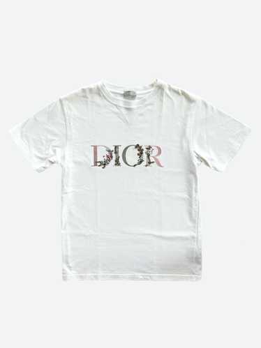 Dior Dior White Floral Logo Embroidered Tee