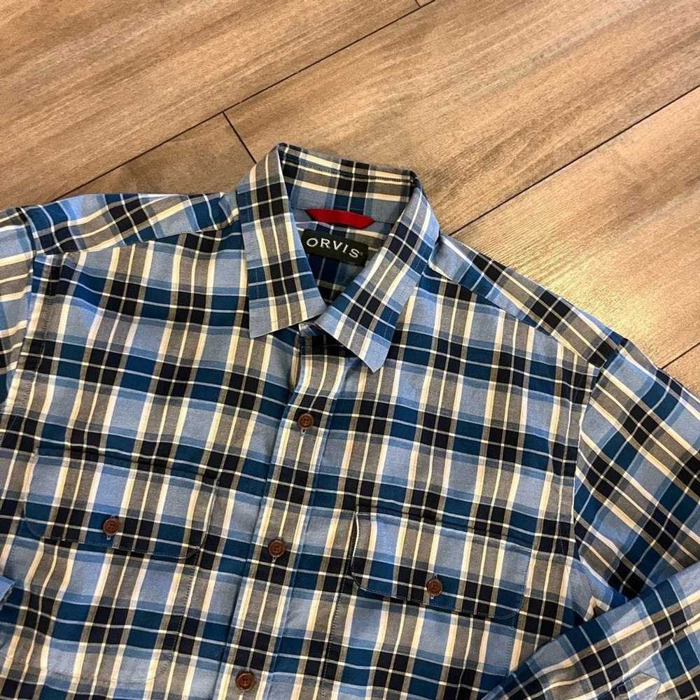 Orvis Orvis Blue Plaid Buttonup Casual Shirt Men … - image 2