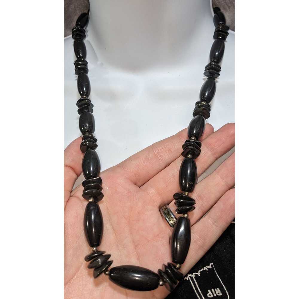 Other Vintage Beaded Onyx Necklace - image 2