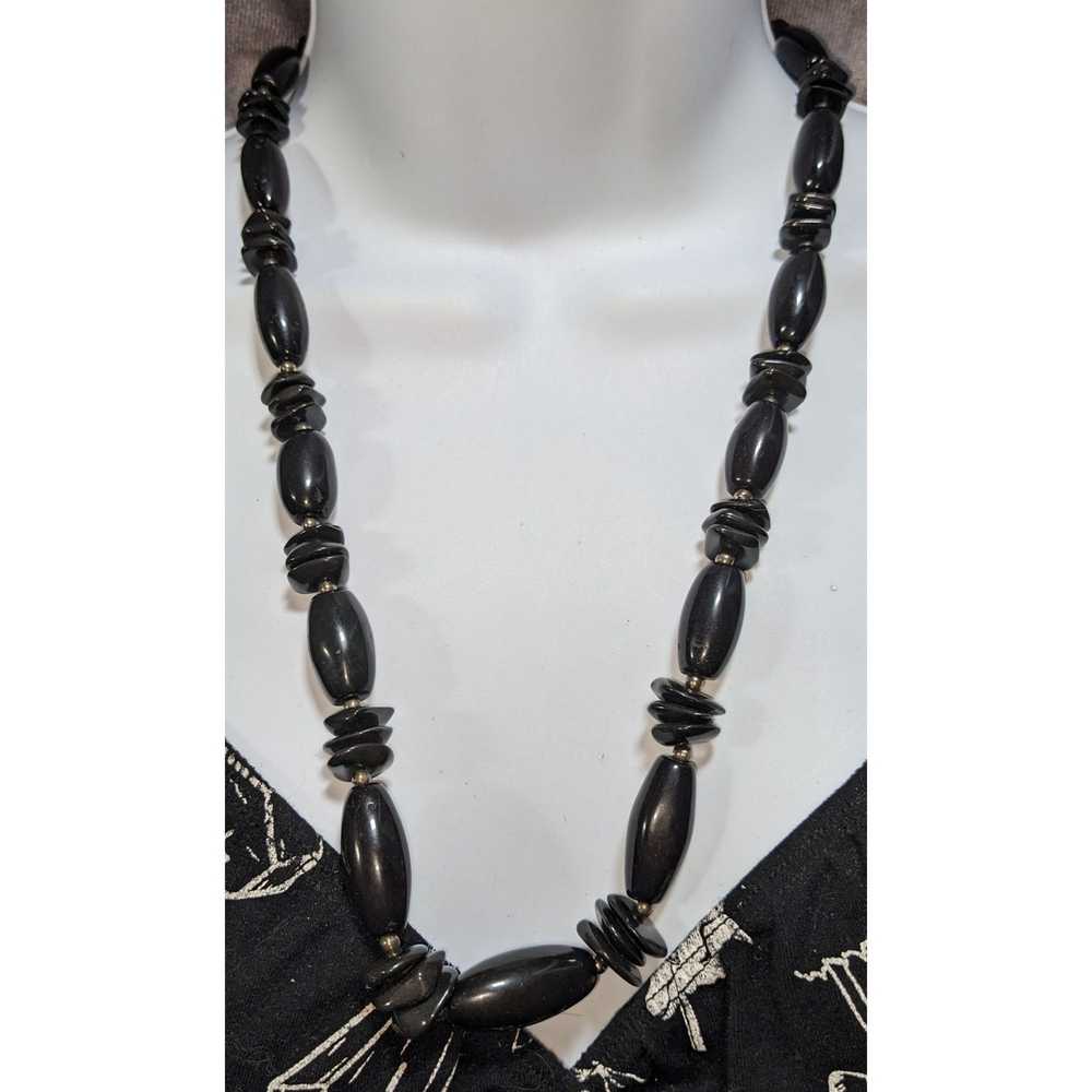 Other Vintage Beaded Onyx Necklace - image 4