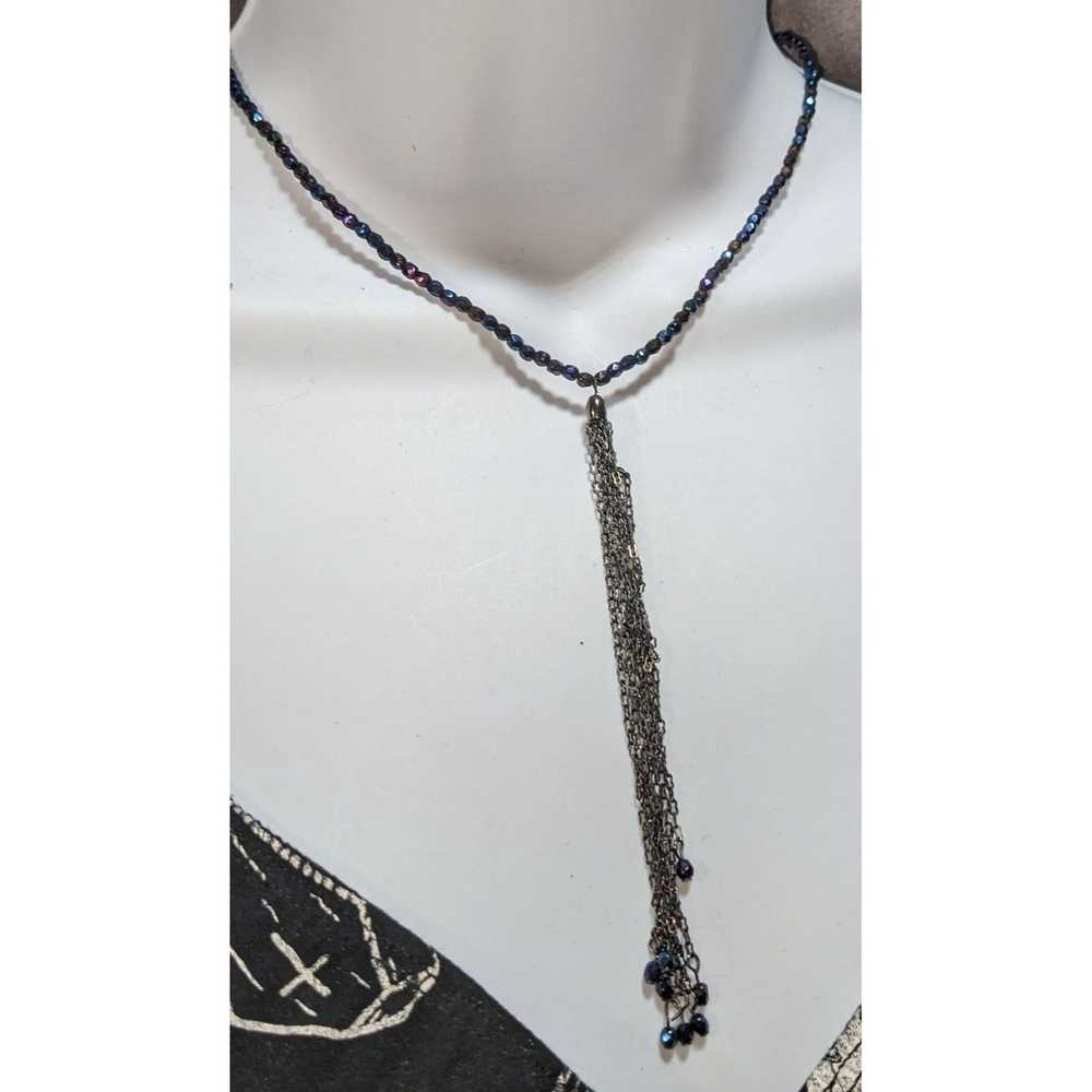 Other Beaded Oil Slick Tassel Necklace - image 1