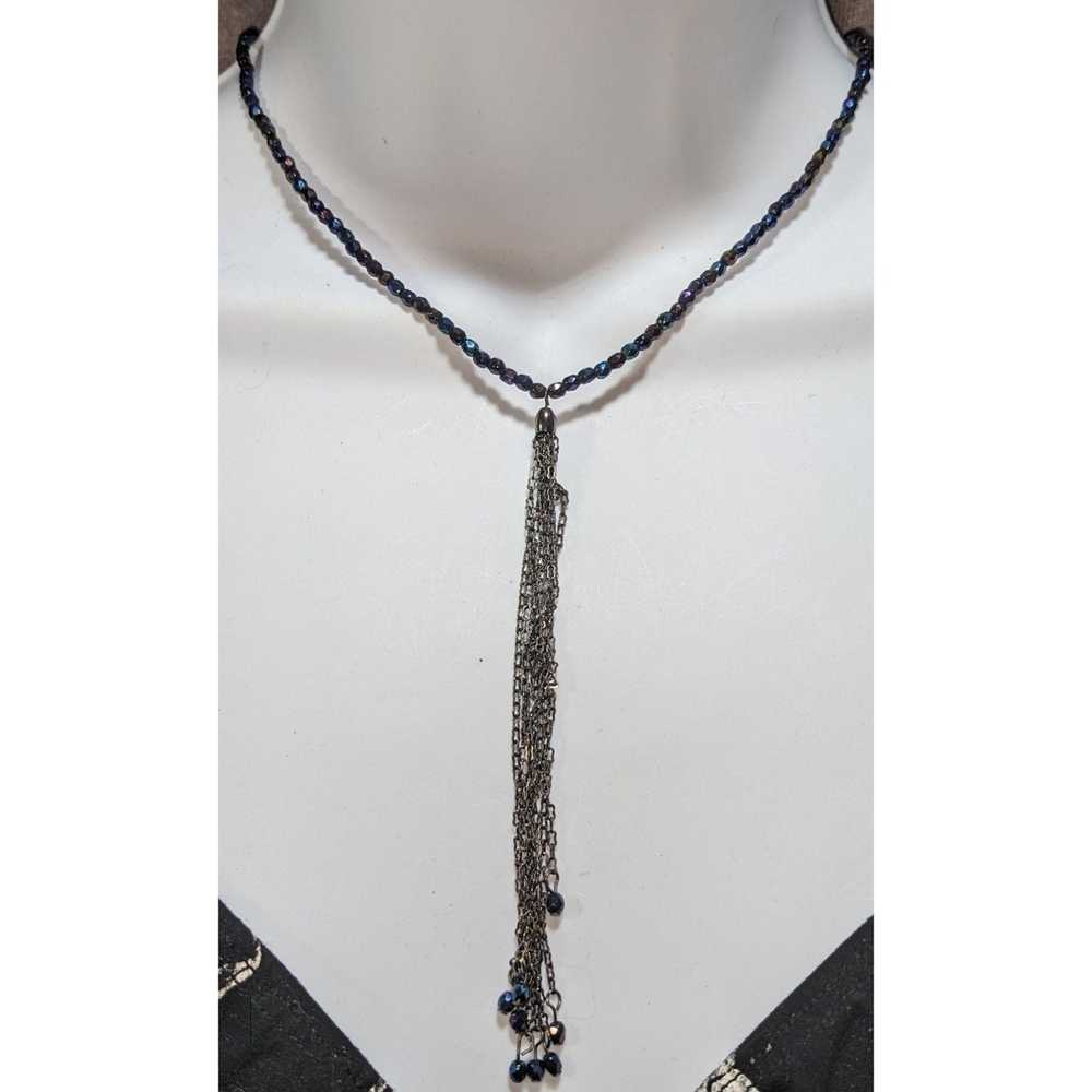 Other Beaded Oil Slick Tassel Necklace - image 4