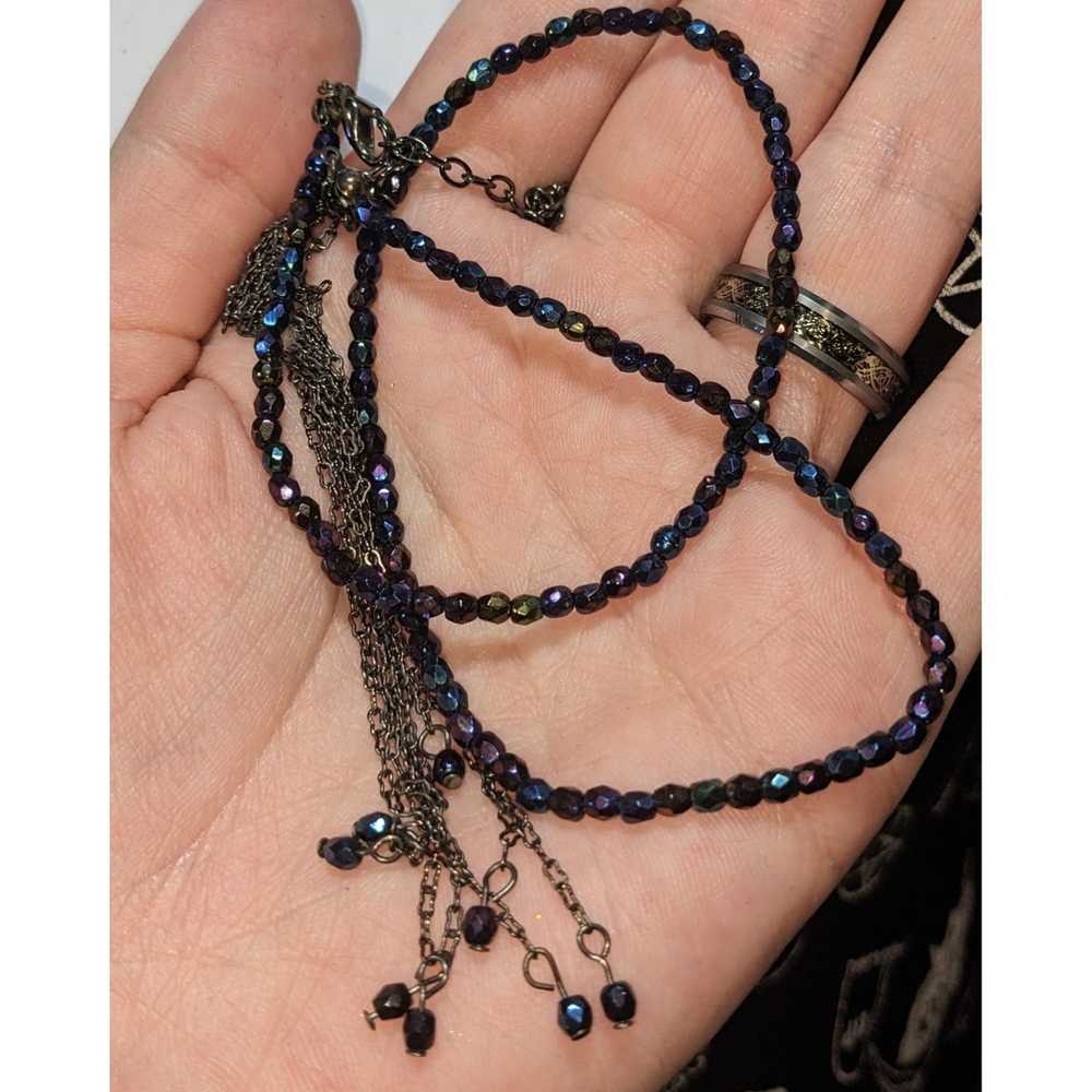 Other Beaded Oil Slick Tassel Necklace - image 6