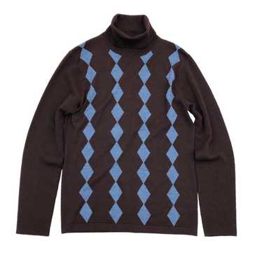 Jean Paul Gaultier Argyle Turtleneck Knit Sweater - image 1