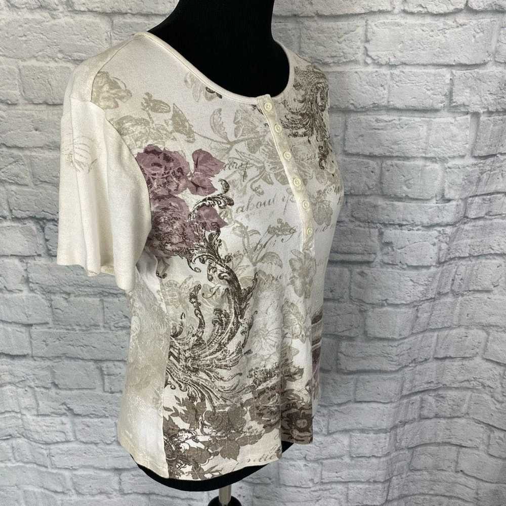 Other Tapemeasure women M henley short sleeve flo… - image 5