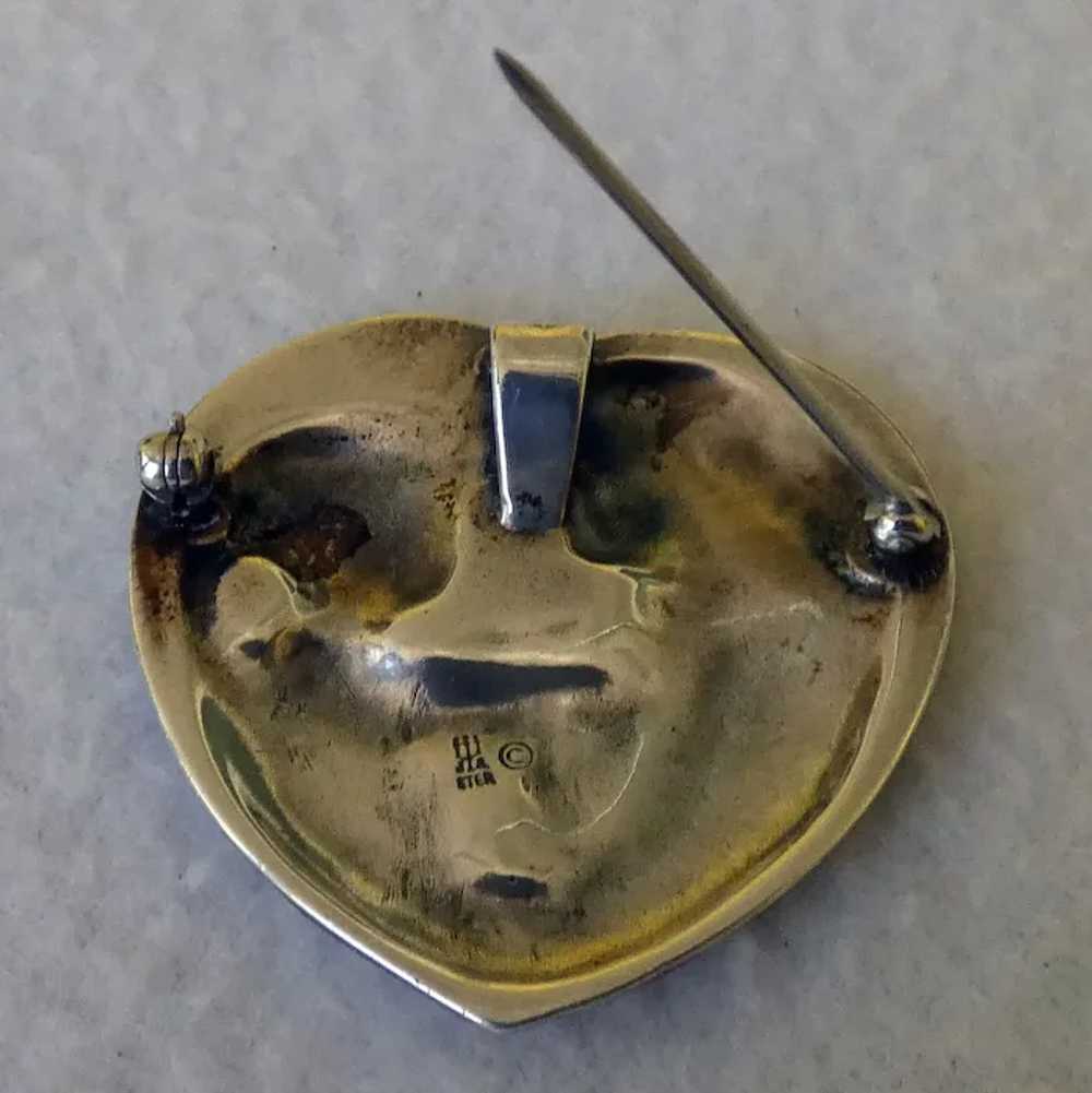 Scottish Sterling Heart Brooch, Mother and Child - image 4