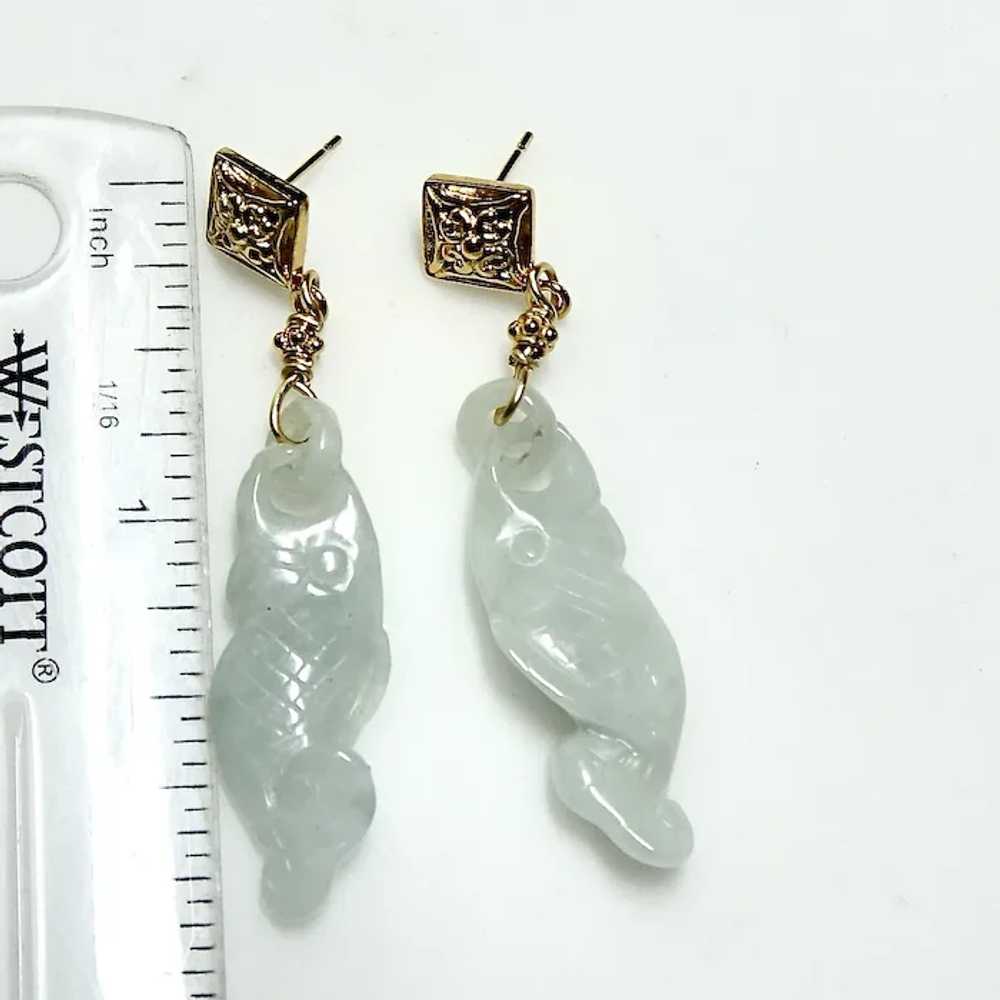 Chinese Blue Green Natural Hand Carved Jade Fish … - image 10