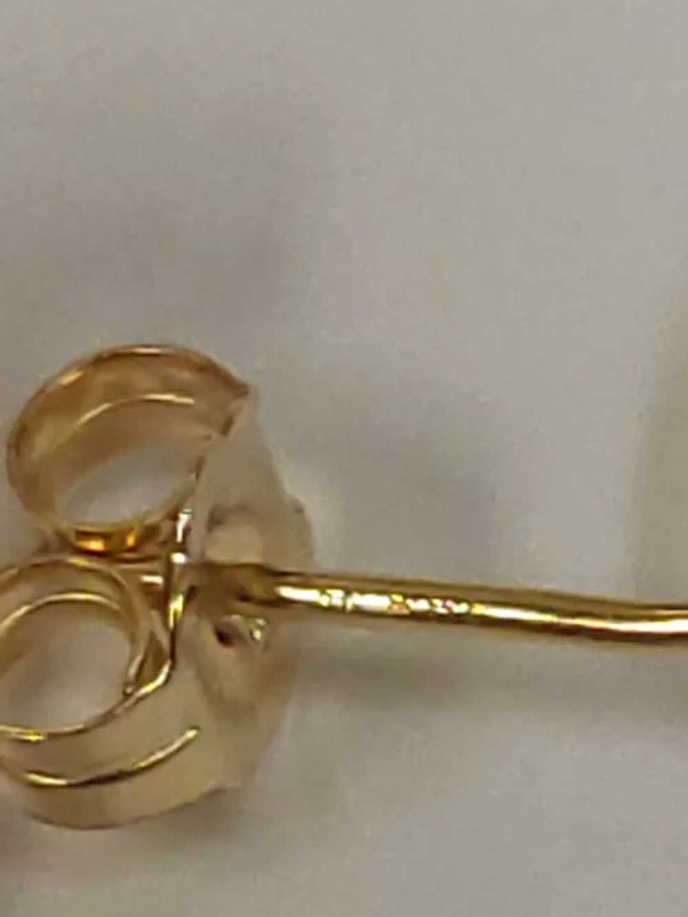 14K Gold Big Cubic Zirconia Stud Earrings, NICE! - image 5