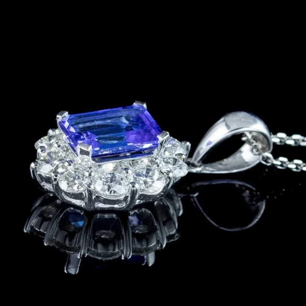 Edwardian Style Tanzanite Diamond Pendant Necklac… - image 4