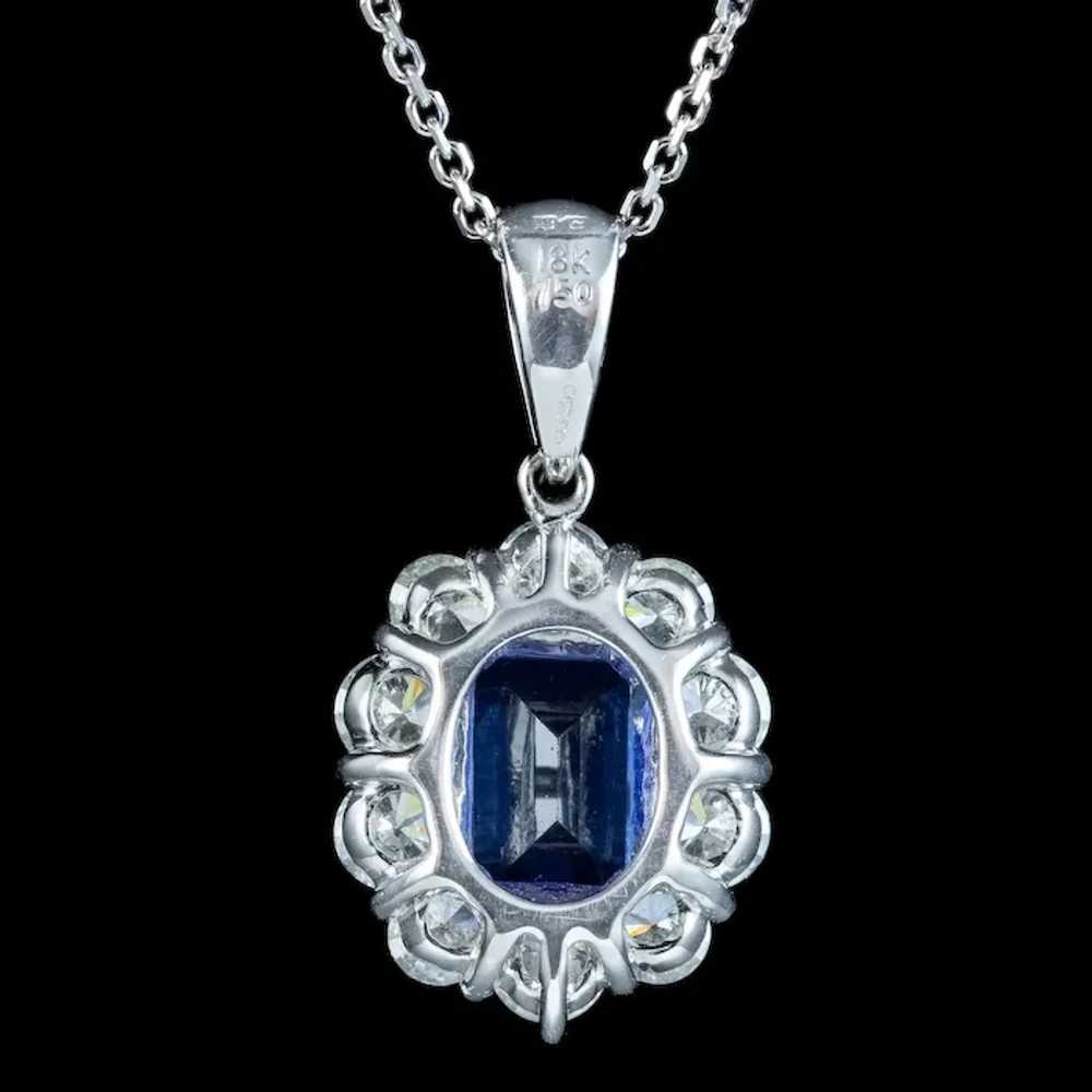 Edwardian Style Tanzanite Diamond Pendant Necklac… - image 5