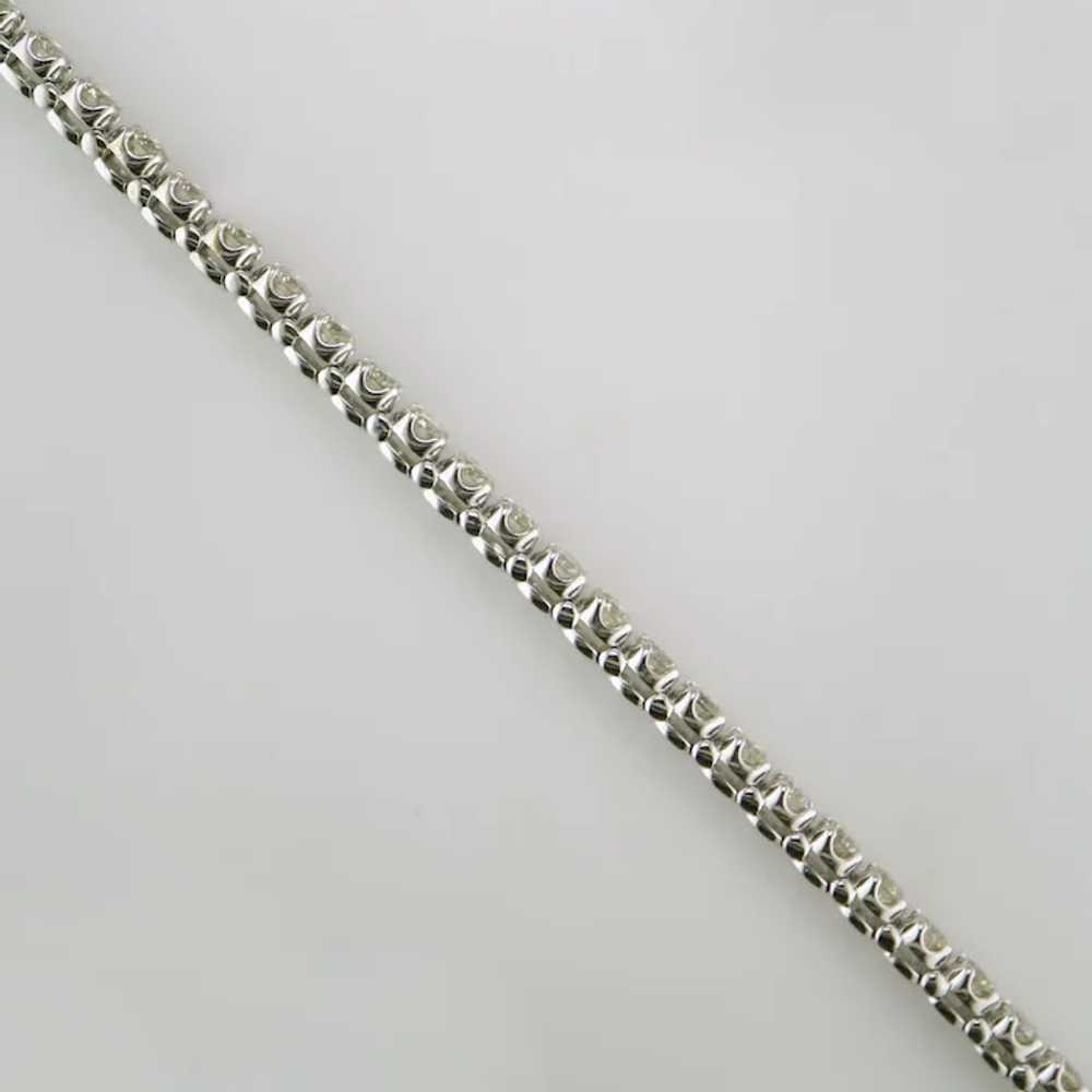 14K White Gold Diamond Tennis Bracelet - image 2