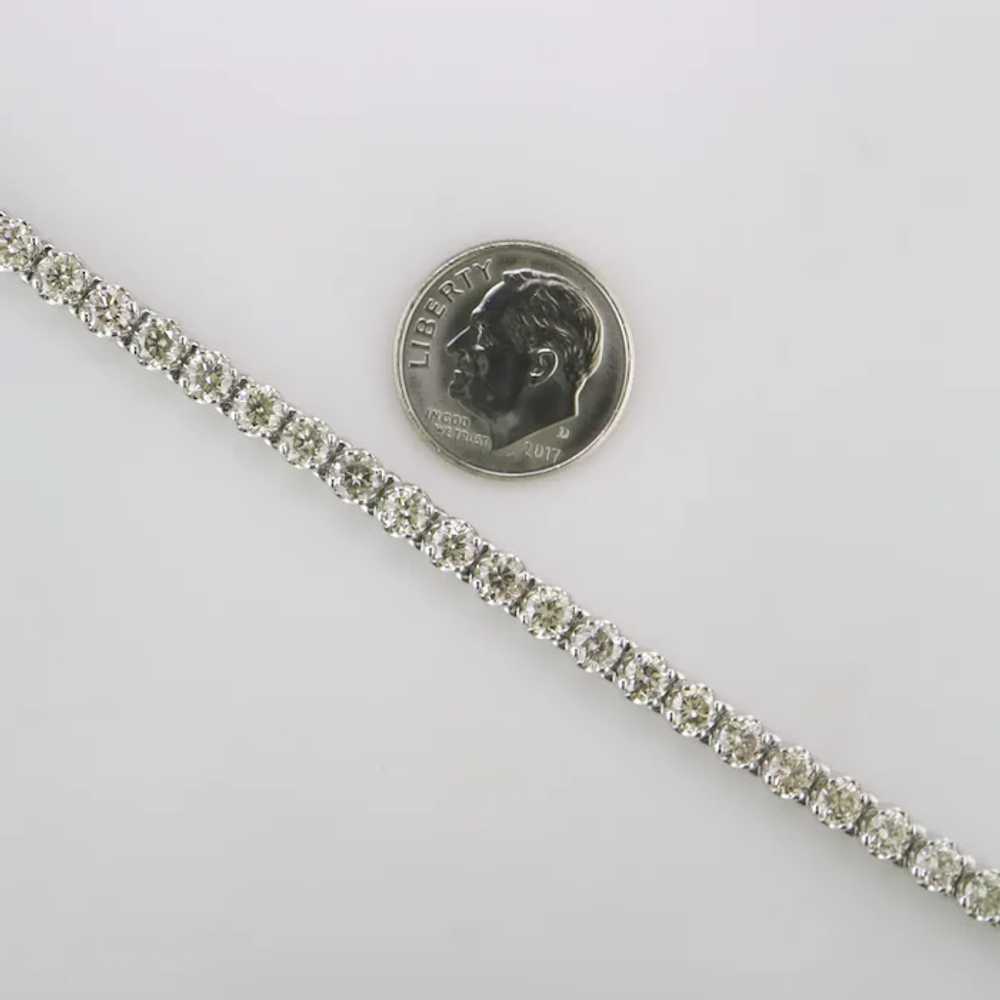 14K White Gold Diamond Tennis Bracelet - image 5